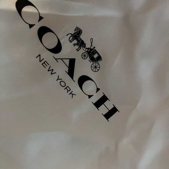 Coach white satin dust bag 16x13 for purse storage. Drawstring. Like new. - Picture 5 of 6